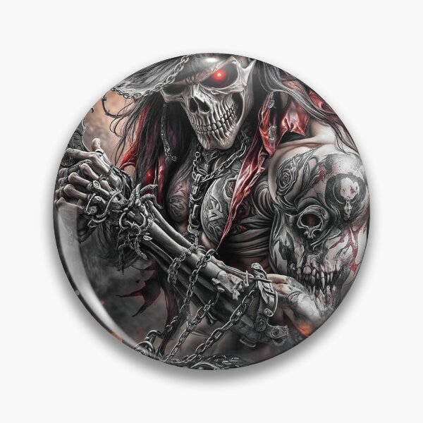 Item preview, Justice of Bone and Iron: Detailed Illustration of a Skull Sheriff designed and sold by Botanica Obscura.