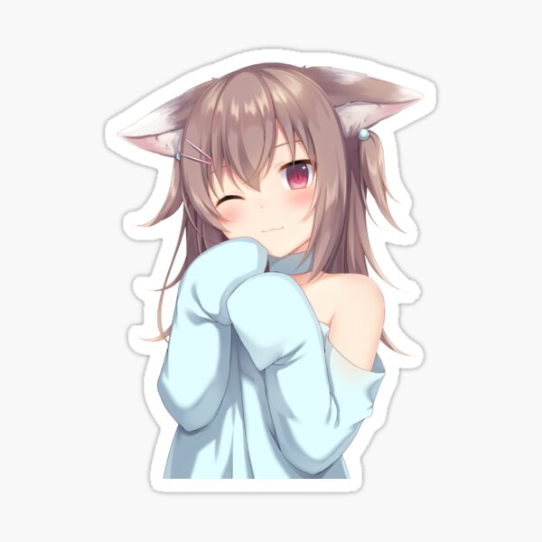 Anime Cat Girl Stickers Redbubble - roblox egirl hair