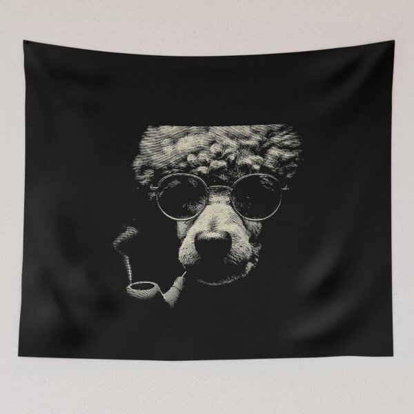 Item preview, Sophisticated Poodle Pipe Smoker Vintage Engraving designed and sold by k3rstman1.