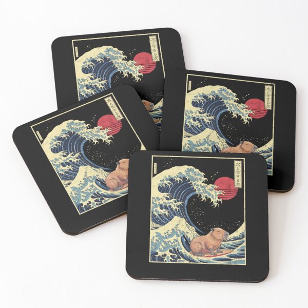 Item preview, Surfing Capybara Retro Kawaii designed and sold by krystalRomanart.