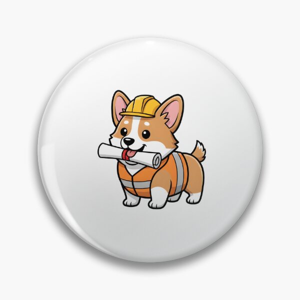 Item preview, Cute Corgi Construction Worker with Blueprints designed and sold by Kvarny.