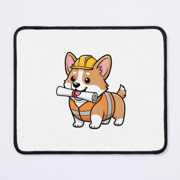 Item preview, Cute Corgi Construction Worker with Blueprints designed and sold by Kvarny.