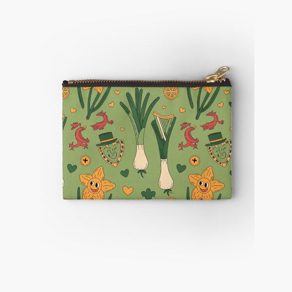 Item preview, Cute Welsh St David's Day Pattern | Leeks, Daffodils & Dragons designed and sold by Midnight Veil Designs.
