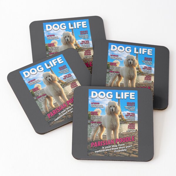 Item preview, Parisian Poodle: Funny Dog Life Magazine Cover Art designed and sold by FrancophileFun.