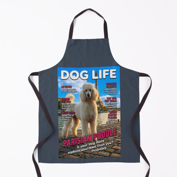 Item preview, Parisian Poodle: Funny Dog Life Magazine Cover Art designed and sold by FrancophileFun.