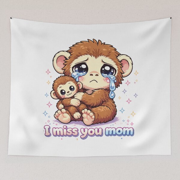 Item preview, Punch Monkey - Kawaii Sad Monkey I Miss You Mom Relatable Motherhood designed and sold by akiotatsuo.
