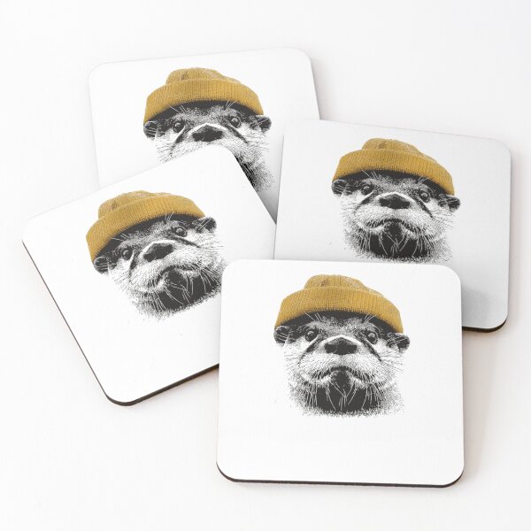 Item preview, Retro River Otter Wearing Beanie designed and sold by krystalRomanart.