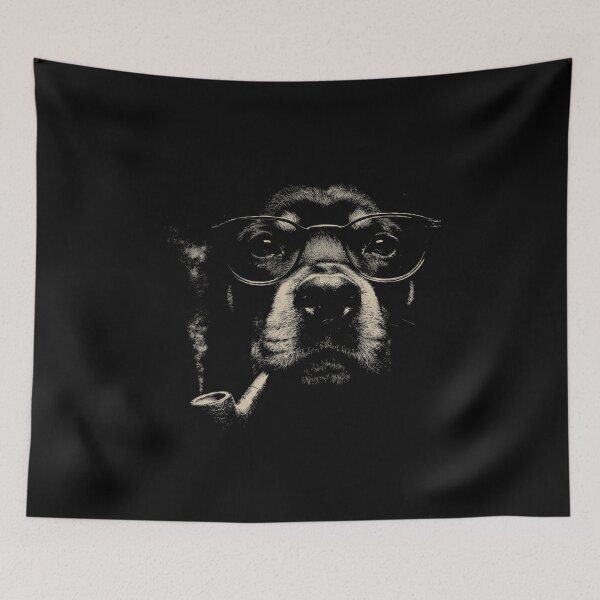 Item preview, Sophisticated Rottweiler Dog with Pipe and Glasses designed and sold by k3rstman1.