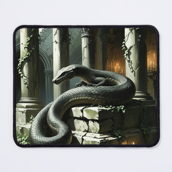 Item preview, Basilisk in Ruined Cathedral Courtyard – Gothic Art Print designed and sold by semenol.