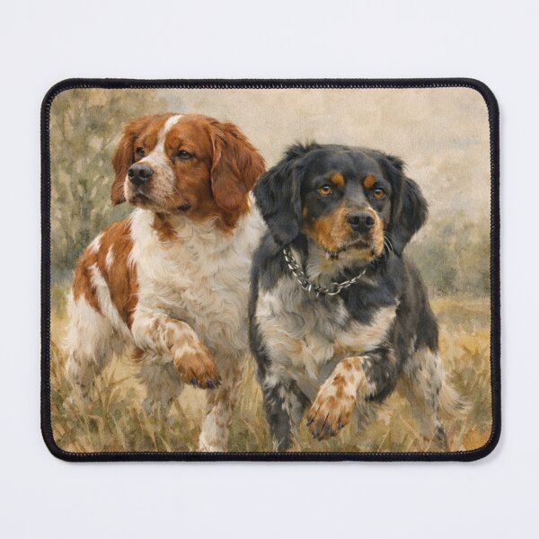 Item preview, Brittany Spaniels in the Field – Watercolor Hunting Dogs Art designed and sold by TammyHunterArt.
