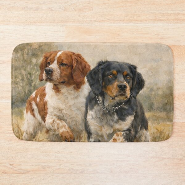 Item preview, Brittany Spaniels in the Field – Watercolor Hunting Dogs Art designed and sold by TammyHunterArt.