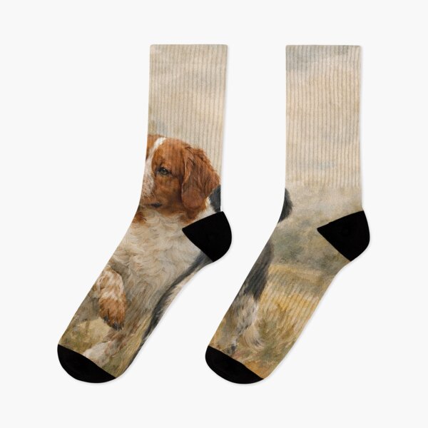 Item preview, Brittany Spaniels in the Field – Watercolor Hunting Dogs Art designed and sold by TammyHunterArt.