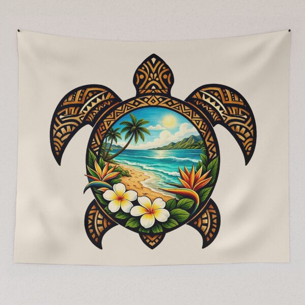 Item preview, Polynesian Sea Turtle - Tropical Beach designed and sold by Myra365Art.