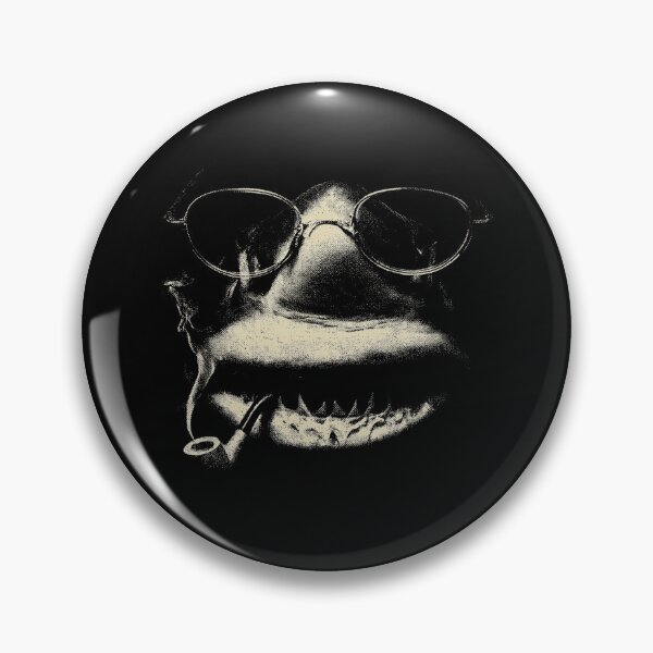 Item preview, Sophisticated Shark Eyeglasses Pipe Monochrome Art designed and sold by k3rstman1.