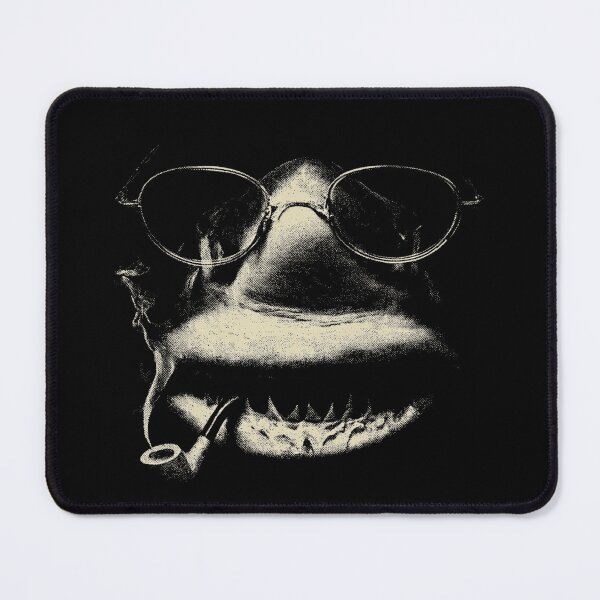 Item preview, Sophisticated Shark Eyeglasses Pipe Monochrome Art designed and sold by k3rstman1.