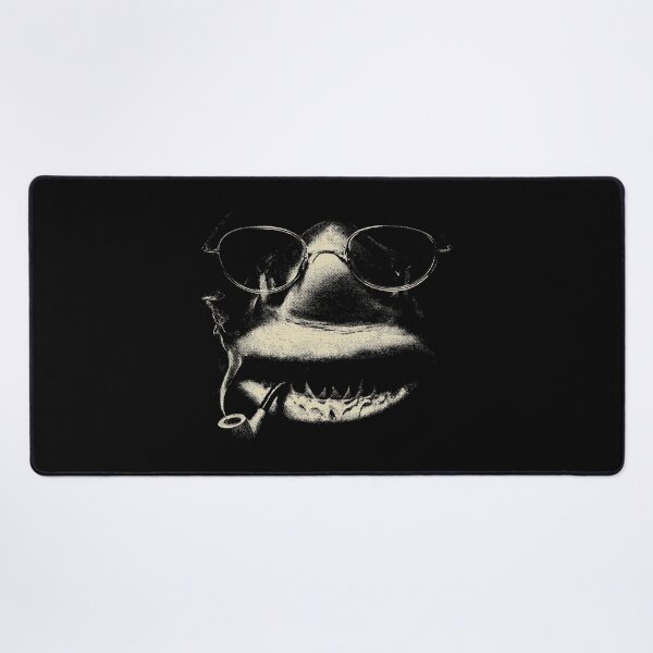 Item preview, Sophisticated Shark Eyeglasses Pipe Monochrome Art designed and sold by k3rstman1.