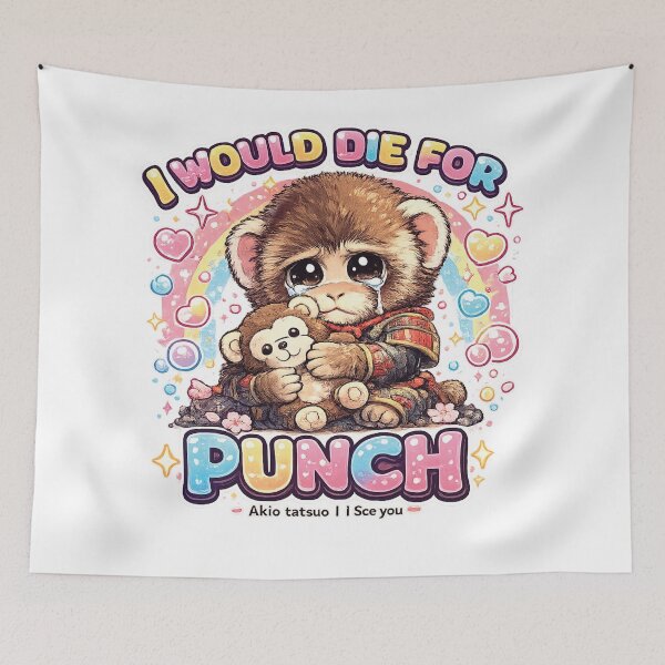 Item preview, Punch Monkey - Kawaii Crying Monkey I Would Die For Punch Meme designed and sold by akiotatsuo.