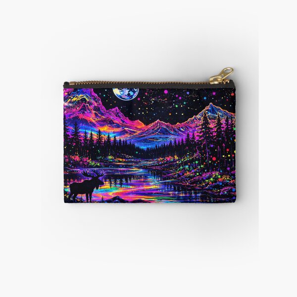 Item preview, Blacklight style Moose with Mountains and Lake designed and sold by Matt's Artificial Nature.