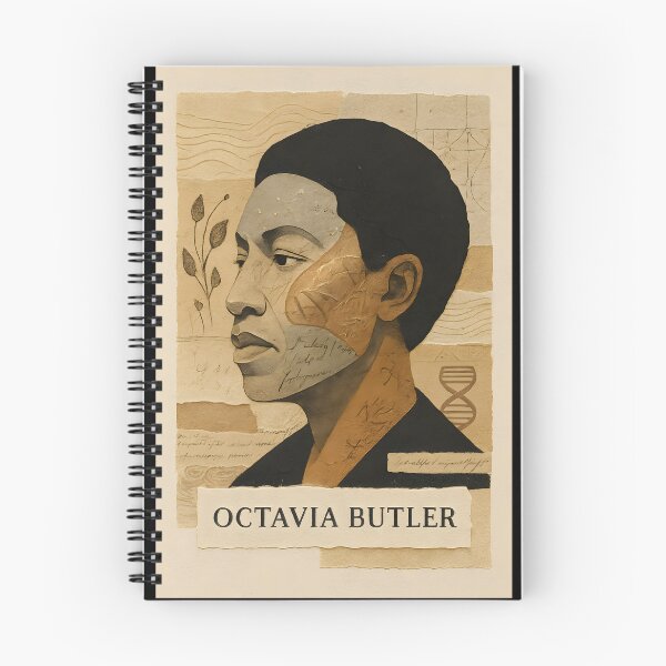 Item preview, Octavia Butler Abstract Collage Portrait – Earthseed Symbols, Star Maps, Seeds, Copper Foil designed and sold by Cosmopolis.