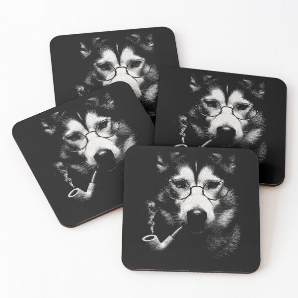 Item preview, Sophisticated Siberian Husky Pipe Glasses Portrait designed and sold by k3rstman1.