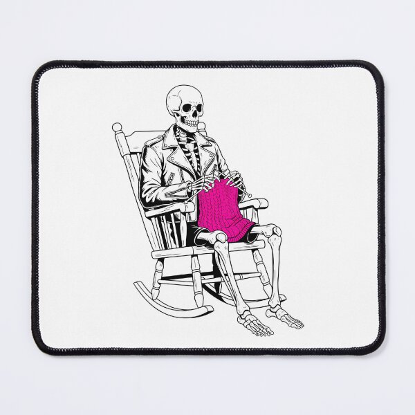 Item preview, Skeleton in Leather Jacket Knitting Pink Sweater designed and sold by Kvarny.