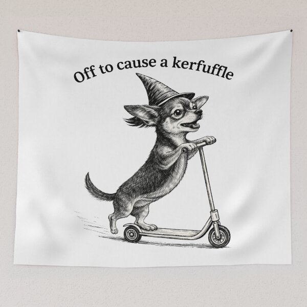 Item preview, Off To Cause A Kerfuffle Groundhog Funny Dachshund Meme designed and sold by will freed18.