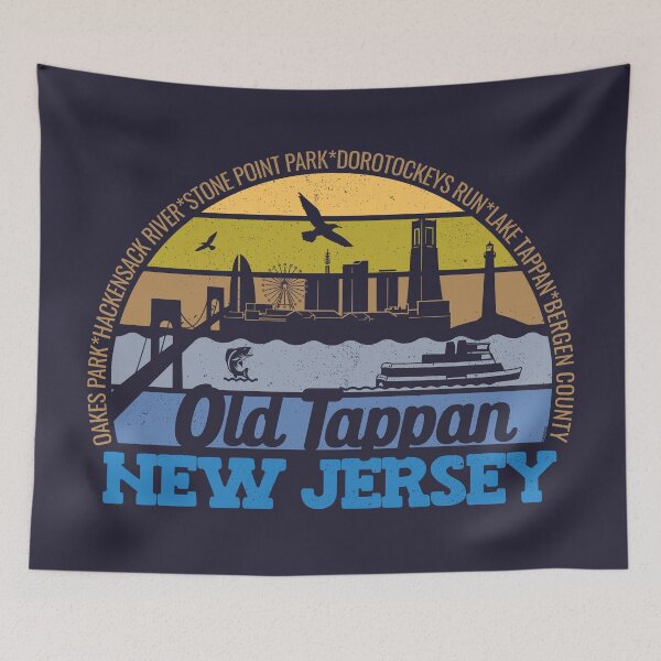 Item preview, Old Tappan New Jersey Sunset Retro Vintage Local Pride Logo designed and sold by CRHPOD20.