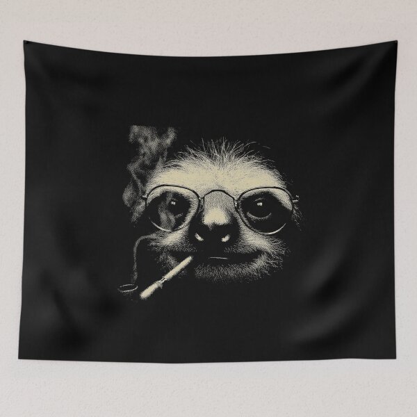 Item preview, Sophisticated Sloth Wearing Glasses Smoking Pipe designed and sold by k3rstman1.