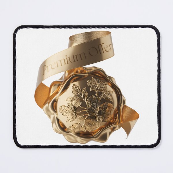 Item preview, Luxury golden premium offer seal with ribbon and flower design designed and sold by Creative88Art.