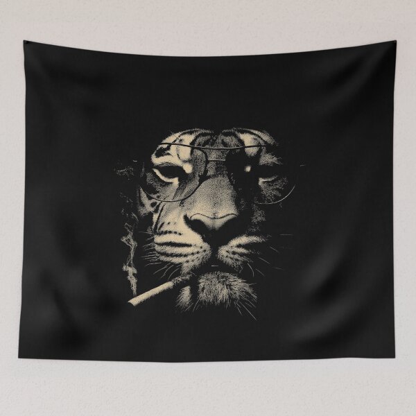 Item preview, Sophisticated Smoking Tiger with Glasses designed and sold by k3rstman1.