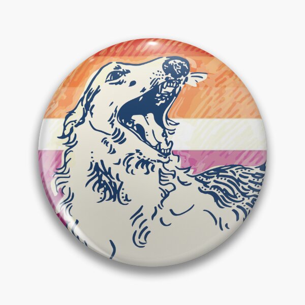 Item preview, Lesbian flag borzoi designed and sold by Peaceful Pasta.