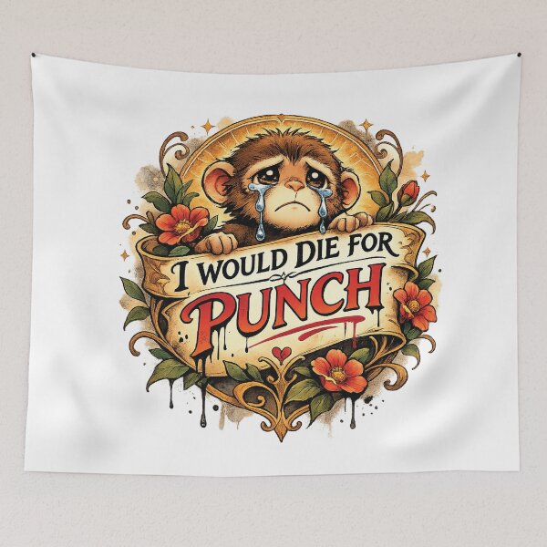 Item preview, Punck Monkey - Kawaii Crying Monkey I Would Die For Punch Sparkle Meme designed and sold by akiotatsuo.
