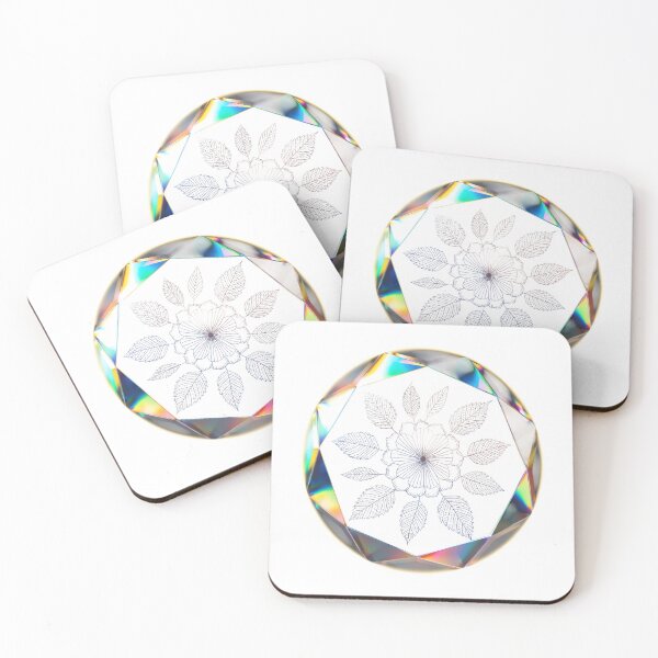 Item preview, Sparkling crystal gemstone with intricate floral engraving design designed and sold by Creative88Art.