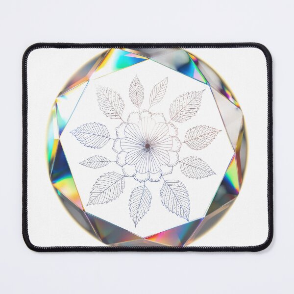 Item preview, Sparkling crystal gemstone with intricate floral engraving design designed and sold by Creative88Art.