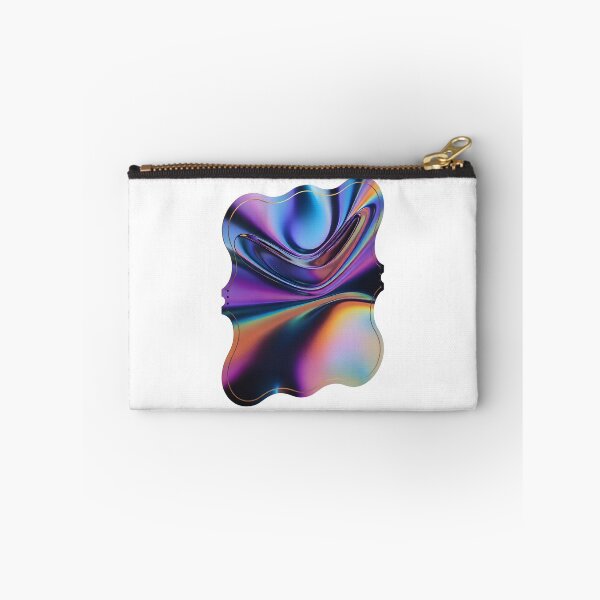 Item preview, Vibrant holographic liquid shape with rainbow colors and gold accents designed and sold by Creative88Art.
