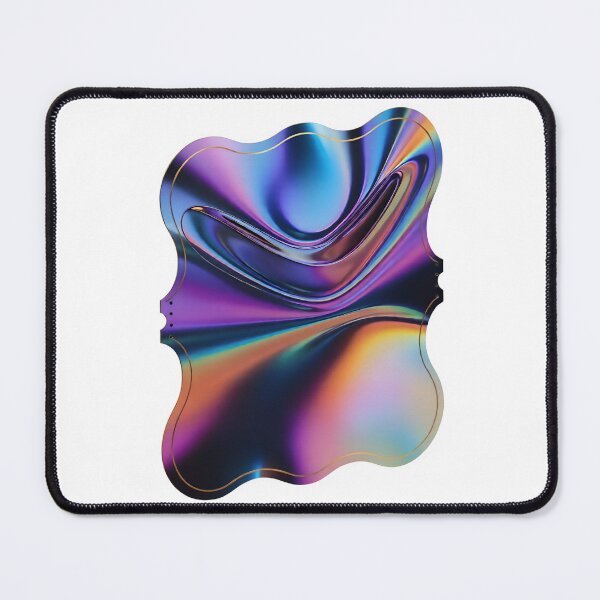 Item preview, Vibrant holographic liquid shape with rainbow colors and gold accents designed and sold by Creative88Art.