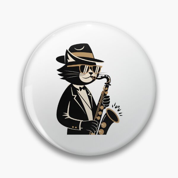 Item preview, cat playing saxophone designed and sold by Uglyandcute.