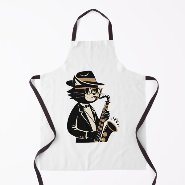 Item preview, cat playing saxophone designed and sold by Uglyandcute.