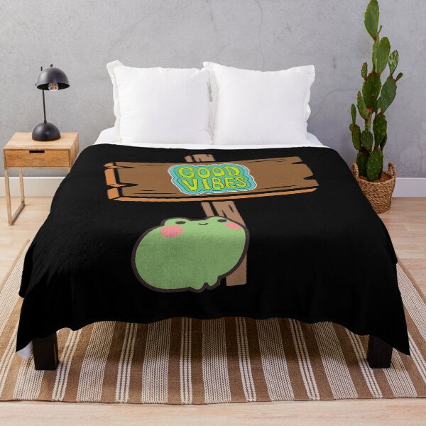 Item preview, Good vibes sign with cute frog designed and sold by ClickATee Store .
