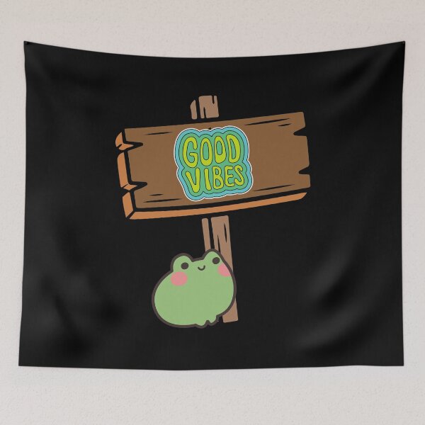 Item preview, Good vibes sign with cute frog  designed and sold by ClickATee Store .