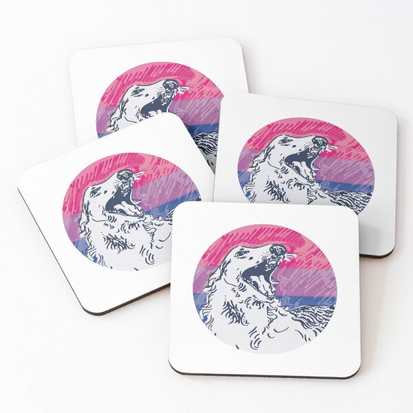 Item preview, Bisexual flag borzoi designed and sold by Peaceful Pasta.