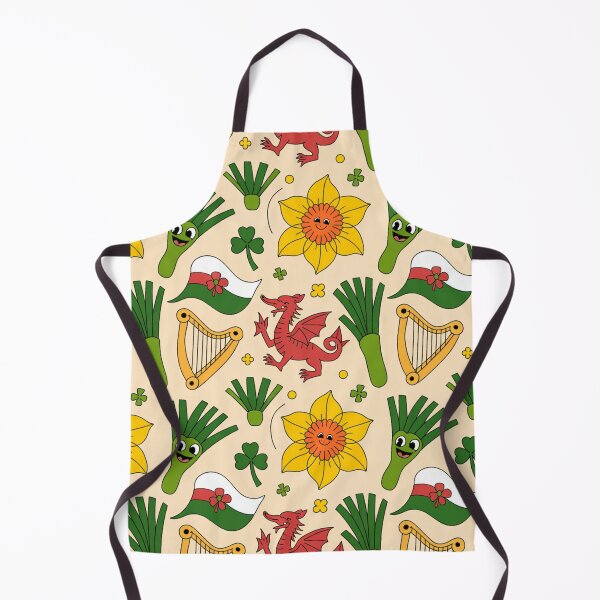 Item preview, Cute Welsh Pattern | Daffodils Leeks Dragons Harps & Flags designed and sold by Midnight Veil Designs.