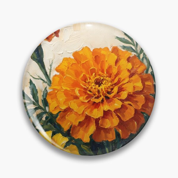 Item preview, Colorful Marigold Flowers – Oil Painting designed and sold by DesignAnother.