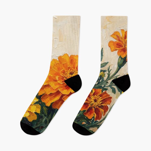 Item preview, Colorful Marigold Flowers – Oil Painting designed and sold by DesignAnother.