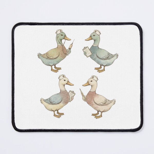 Item preview, Cute Nurse Duck Illustration – Medical Animal Art with Gentle Vintage Style designed and sold by YK SHOP.