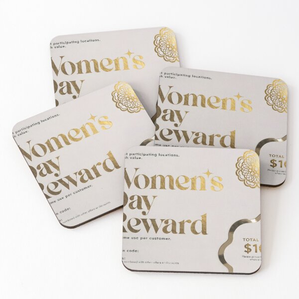 Item preview, Elegant Women's Day Reward coupon with gold accents and floral design designed and sold by Creative88Art.