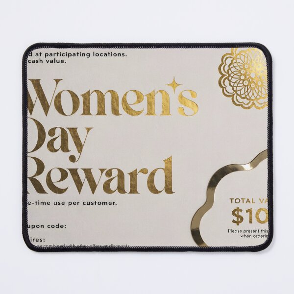 Item preview, Elegant Women's Day Reward coupon with gold accents and floral design designed and sold by Creative88Art.
