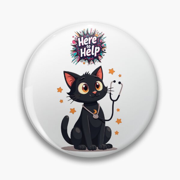 Item preview, Helpful Doctor Black Cat Supportive Message Art designed and sold by Black Cat Merch Company.