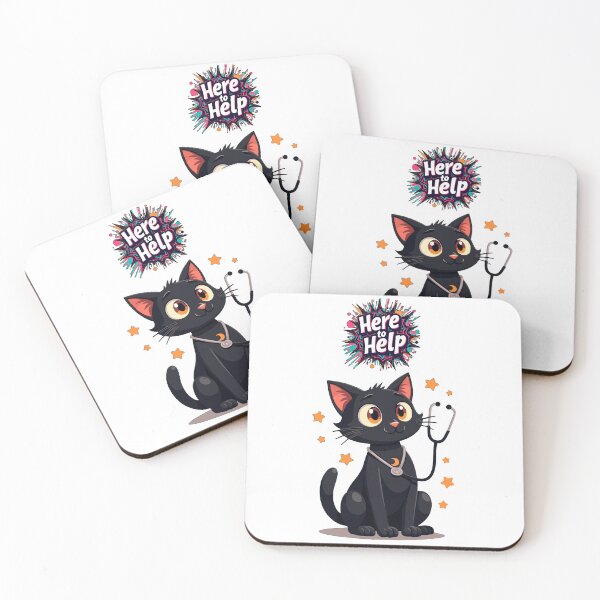 Item preview, Helpful Doctor Black Cat Supportive Message Art designed and sold by Black Cat Merch Company.