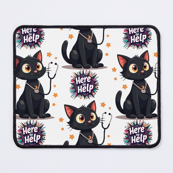 Item preview, Helpful Doctor Black Cat Supportive Message Art designed and sold by Black Cat Merch Company.